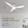 Noaton 11132WW Fornax, bílá, stropní ventilátor se světlem - infografika