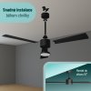 Noaton 13132BBD Lepus, černá a tmavě hnědá, stropní ventilátor se světlem (Zánovní) - instalace