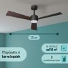 Noaton 13132BBD Lepus, černá a tmavě hnědá, stropní ventilátor se světlem (Zánovní) - 2 varianty lopatek