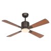CasaFan 949101W Eco Neo III WiFi, teakové dřevo, stropní ventilátor - 4 lopatky se svítidlem