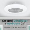 Stropní ventilátor se světlem, Callisto, bílá - osvětlení 2v1