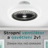 Noaton 11045BL Polaris, černá, stropní svítidlo s vestavěným ventilátorem - světlo 2v1