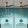 Noaton 13132BBDL Lepus, černá a tmavě hnědá, stropní svítidlo s vestavěným ventilátorem - světlo a zimní chod