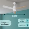 Noaton 14132WWLL Canis, bílá a světle hnědá, stropní svítidlo s vestavěným ventilátorem - rozměry světla