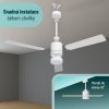 Noaton 14132WWLL Canis, bílá a světle hnědá, stropní svítidlo s vestavěným ventilátorem - instalace světla