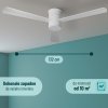 Noaton 15132WWL Zoya, bílá, stropní svítidlo s vestavěným ventilátorem - světlo a rozměry