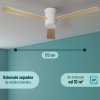 Noaton 15132WLL Zoya, světle hnědá, stropní svítidlo s vestavěným ventilátorem - stropní světlo a rozměry
