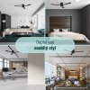 Noaton 15132BBL Zoya, černá, stropní svítidlo s vestavěným ventilátorem - moderní lustr