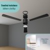 Noaton 15132BBL Zoya, černá, stropní svítidlo s vestavěným ventilátorem - instalace světla