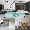 Noaton 15132BDL Zoya, tamvě hnědá, stropní svítidlo s vestavěným ventilátorem - moderní stropní lustr