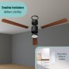 Noaton 15132BDL Zoya, tamvě hnědá, stropní svítidlo s vestavěným ventilátorem - montáž světla