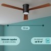 Noaton 15132BDL Zoya, tamvě hnědá, stropní svítidlo s vestavěným ventilátorem - rozměry světla