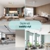 Noaton 16132WWLL Rhea, bílá a světle hnědá, stropní svítidlo s vestavěným ventilátorem - moderní stropní lustr