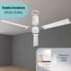Noaton 16132WWLL Rhea, bílá a světle hnědá, stropní svítidlo s vestavěným ventilátorem montáž světla