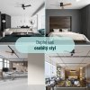 Noaton 16132BBDL Rhea, černá a tmavě hnědá, stropní svítidlo s vestavěným ventilátorem - moderní stropní světlo