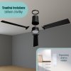 Noaton 16132BBDL Rhea, černá a tmavě hnědá, stropní svítidlo s vestavěným ventilátorem - instalace světla