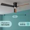 Noaton 16132BBDL Rhea, černá a tmavě hnědá, stropní svítidlo s vestavěným ventilátorem - rozměry světla