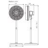 Casafan 64501 Airos Eco Silent SW, černá, stojanový ventilátor - schéma