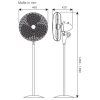 Vortice 60621 Gordon C40 SW, černá, stojanový ventilátor - schéma