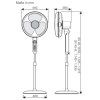 Casafan 307121 Greyhound SV45-8 AZ FB, černá, stojanový ventilátor - schéma
