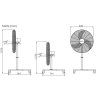 Casafan 309005 WM-S 9 Silent Power IP54, černá, stojanový ventilátor - schéma