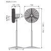 Casafan 307511 WM3 Eco Stand IP44 SL, černá, stojanový ventilátor - schéma