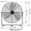 Casafan 305008 Speed 50 G-CH, chrom, podlahový ventilátor - schéma