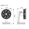 Vortice 61046 Nordik Mio bílá, stolní ventilátor - schéma