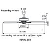 Stropní ventilátor bez světla Casafan 510302 CLASSIC ROYAL technický nákres a rozměry