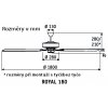 STROPNÍ VENTILÁTOR CASAFAN 518014 CLASSIC ROYAL JAVOR NEBO BUK/SATÉNOVÝ CHROM - schéma