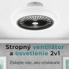 Noaton 11045B Polaris, čierna, stropný ventilátor so svetlom - 2v1