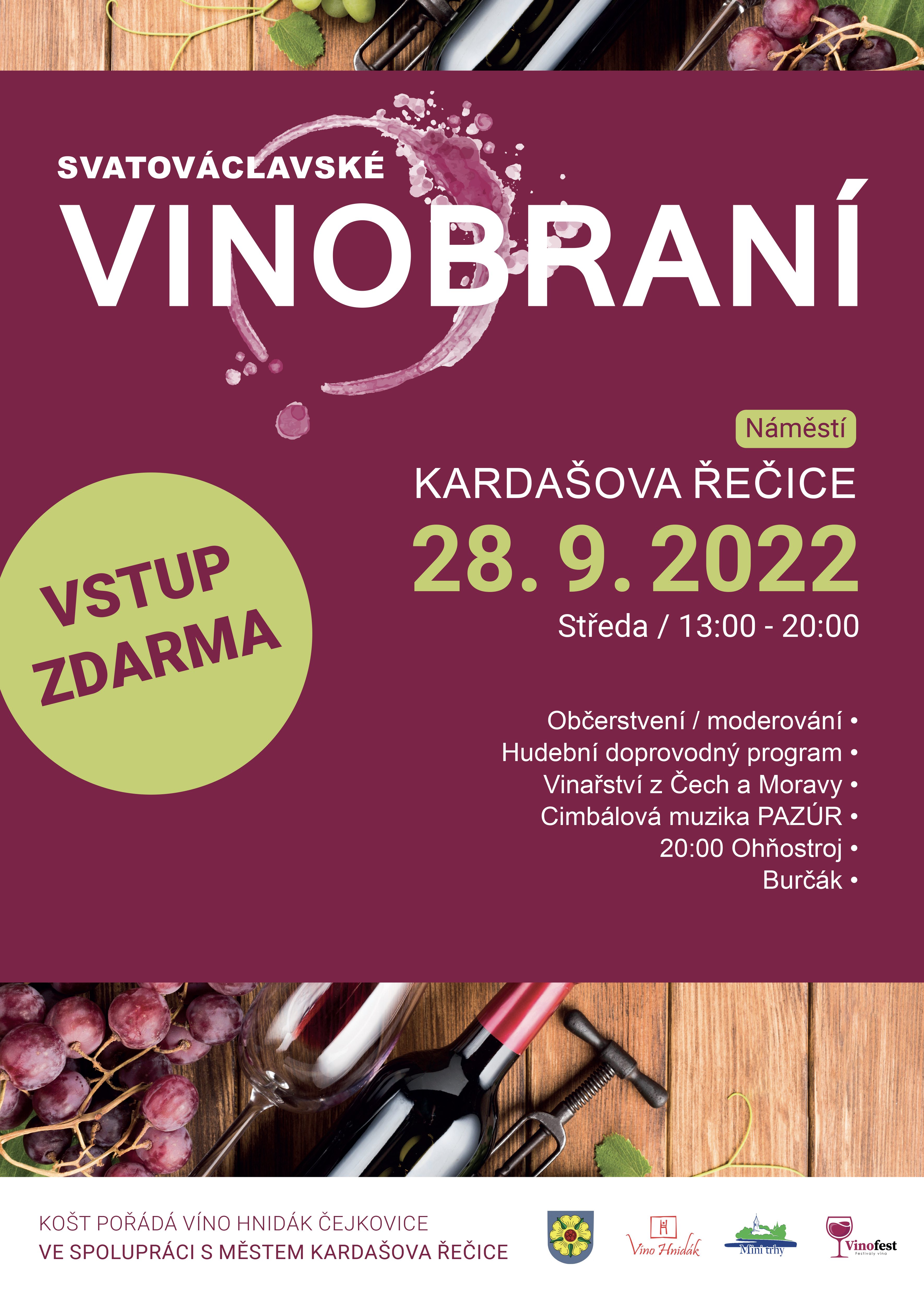 28. září 2022 - Svatováclavské vinobraní Kardašova Řečice