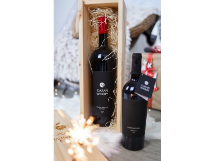 Dárková sada 1,5l - Dřevěný box + Cuveé Nicolas 2019