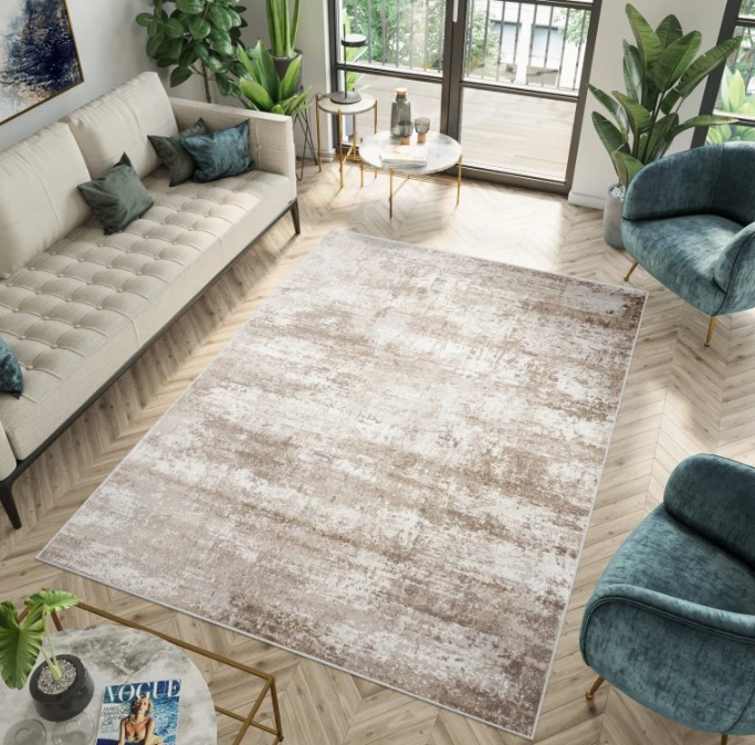 Kusový koberec Portland - abstrakt 7 - bílý/béžový