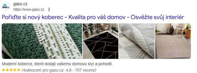 Koberce gazu.cz na Google