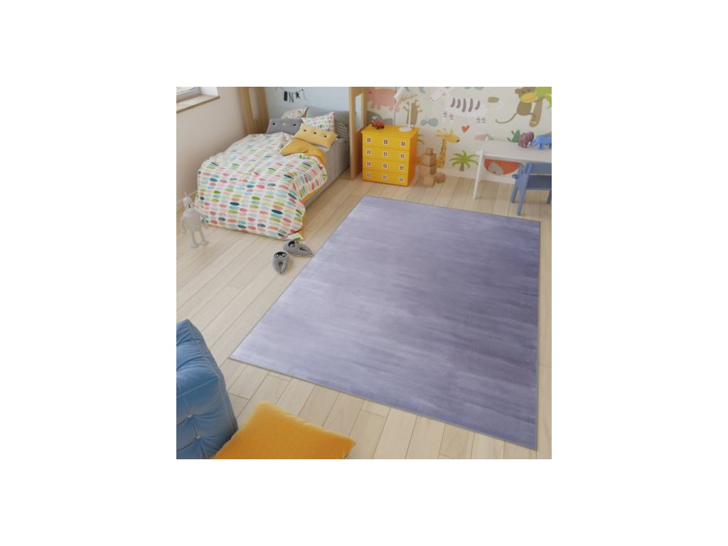 Chlupatý kusový koberec RABBIT - šedý
