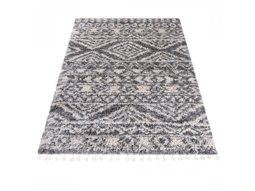 Moderní koberec Aztec - geometrické tvary 2 - tmavě šedý