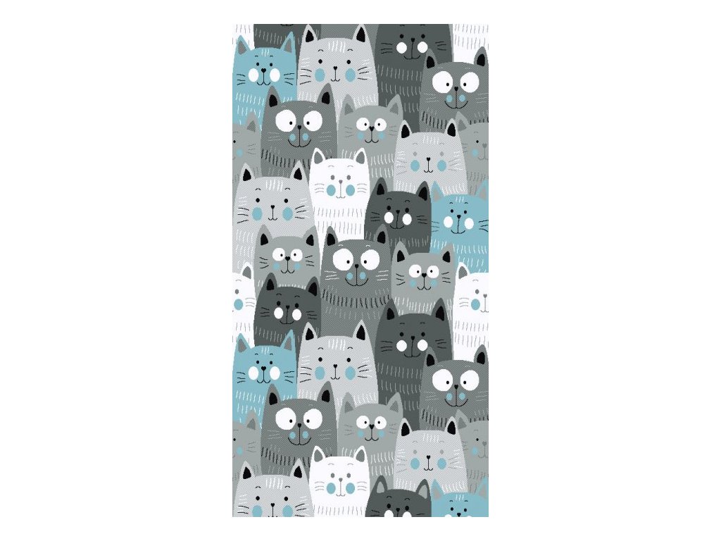Dětský koberec KIDDO - modrý - kočičky 1
