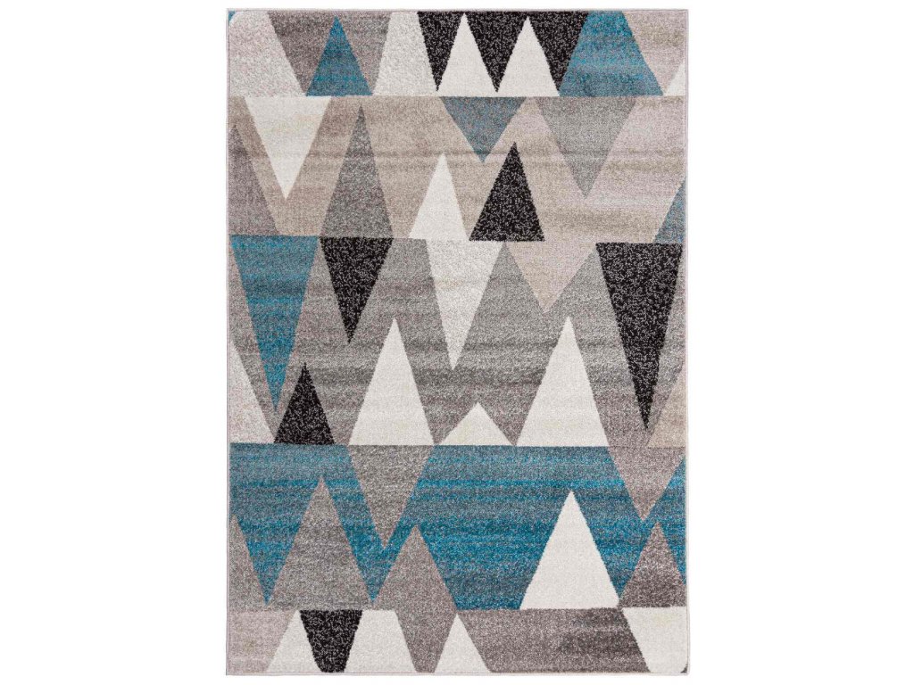 Moderní koberec ELEFANTA - šedý/tyrkysový - trojúhelníky 2