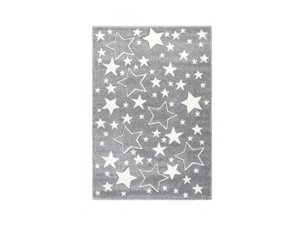 Dětský koberec AMIGO - šedý - hvězdičky 1