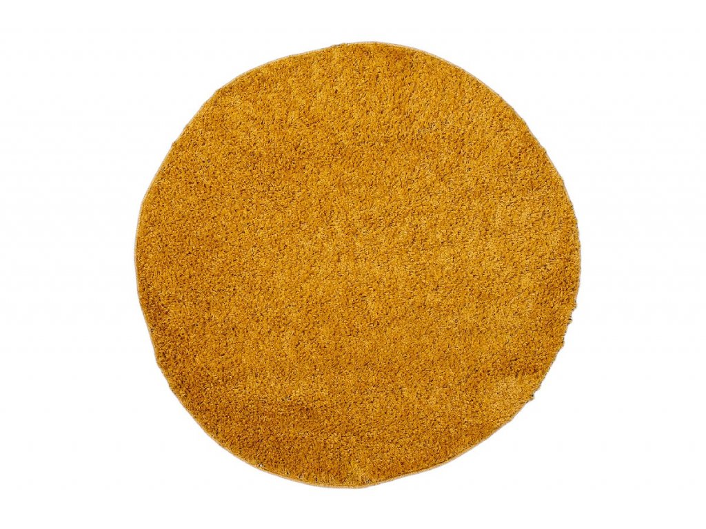 Moderní kulatý koberec SOHO - žlutý