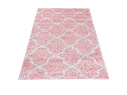 Dětský koberec KIDS - růžový - mřížka 2