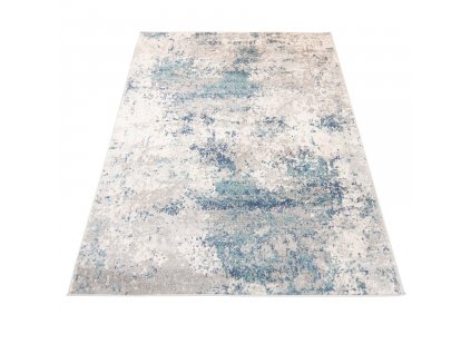 Moderní koberec DENVER - abstrakt 3 - bílý/modrý