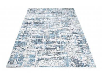Moderní koberec DAKOTA - abstrakt 1 - modrý/bílý