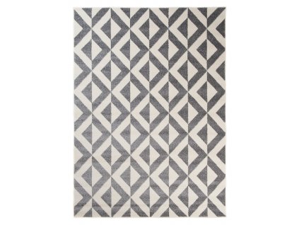 Kusový koberec MAROKO - šedý/bílý - trojhránky 1