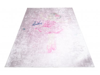 Dětský koberec Emma Kids - zamilovaná baletka - růžový