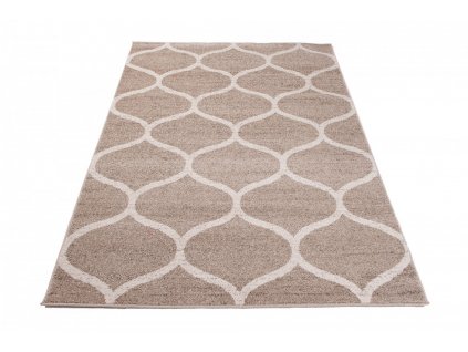 Moderní koberec Jawa - mřížka 1 - béžový