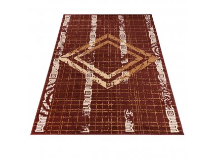 Moderní koberec Atena - čtverce 1 - hnědý