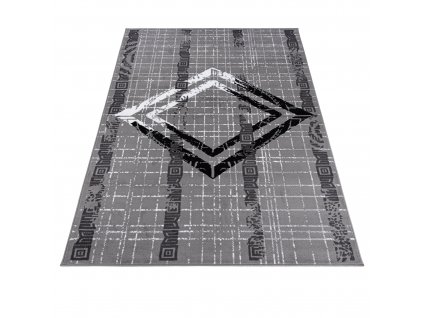 Moderní koberec Atena - čtverce 6 - tmavě šedý
