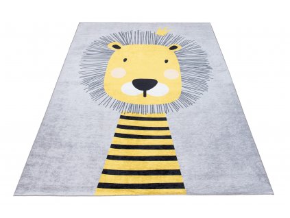 Dětský koberec Emma Kids - lvíček - šedý